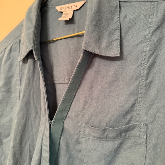 Athleta Playa Linen Teal Wrap Top women’s Small Petite - Picture 6 of 7